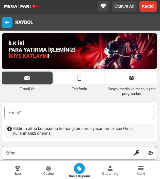 Megapari Mobil Site Megapari Mobil Web Sitesi Görünümü